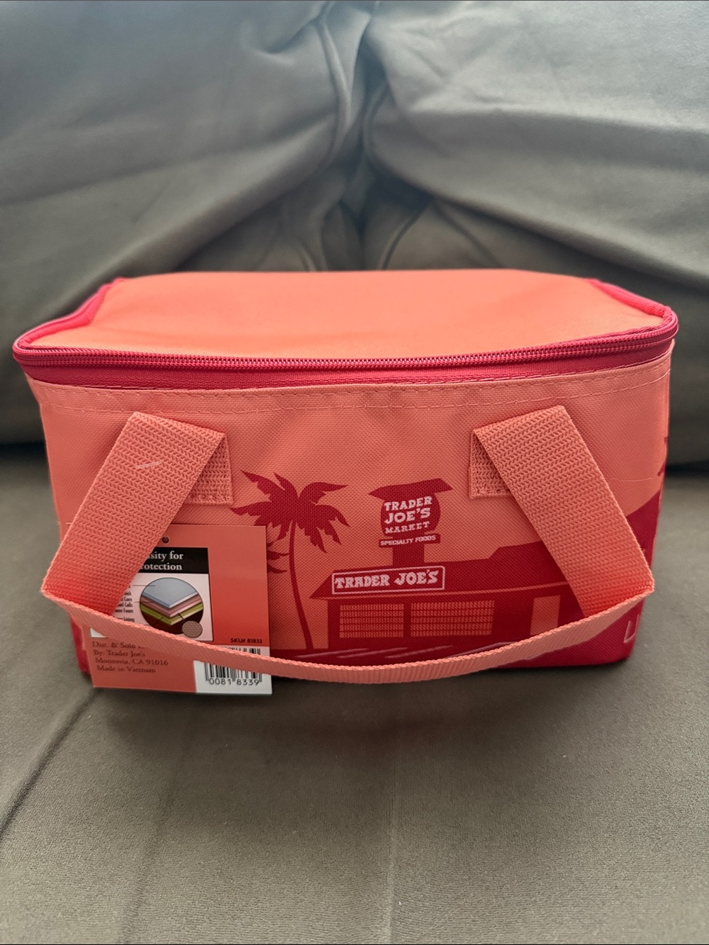 Trader Joe's Coral Pink Insulated Lunch Bag